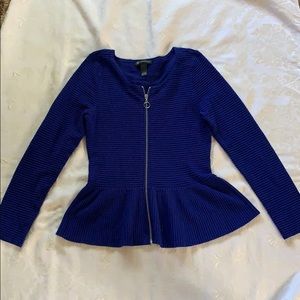 Blue peplum sweater top